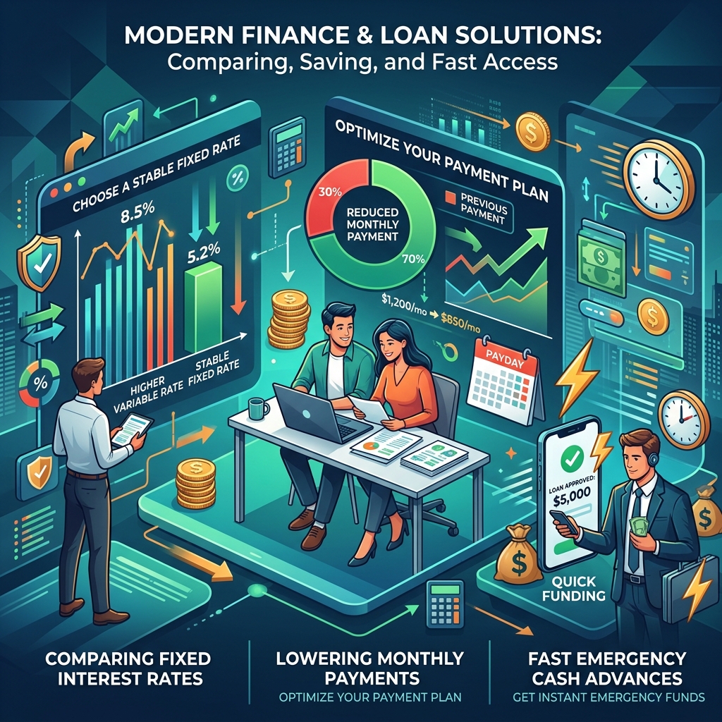 A detailed financial graph displaying debt consolidation and mortgage refinancing trends over time, illustrating reduced monthly payments.